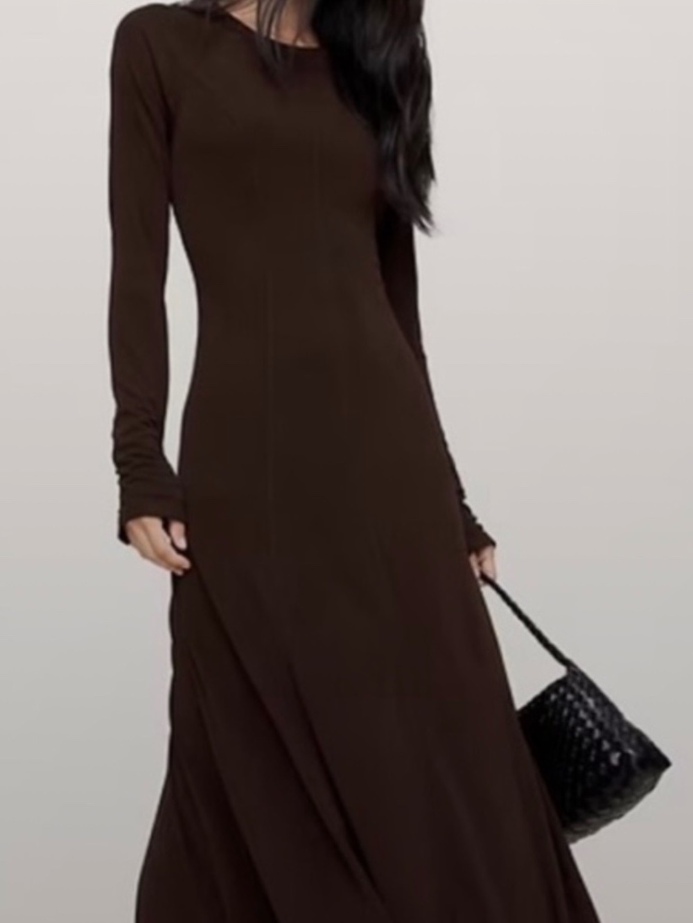 Banana Republic brown long sleeve maxi dress
